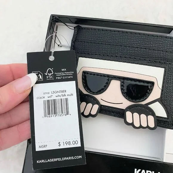 Karl Lagerfeld Paris Karl & Choupette 2pc Mini Cat Purse & Card Holder Gift Set - Picture 9 of 10